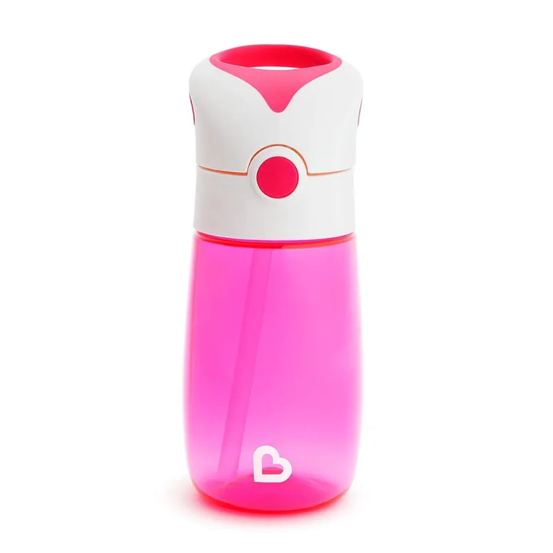 Copo com Canudo de Tritan Flip e Go Munchkin, Rosa, 340ml