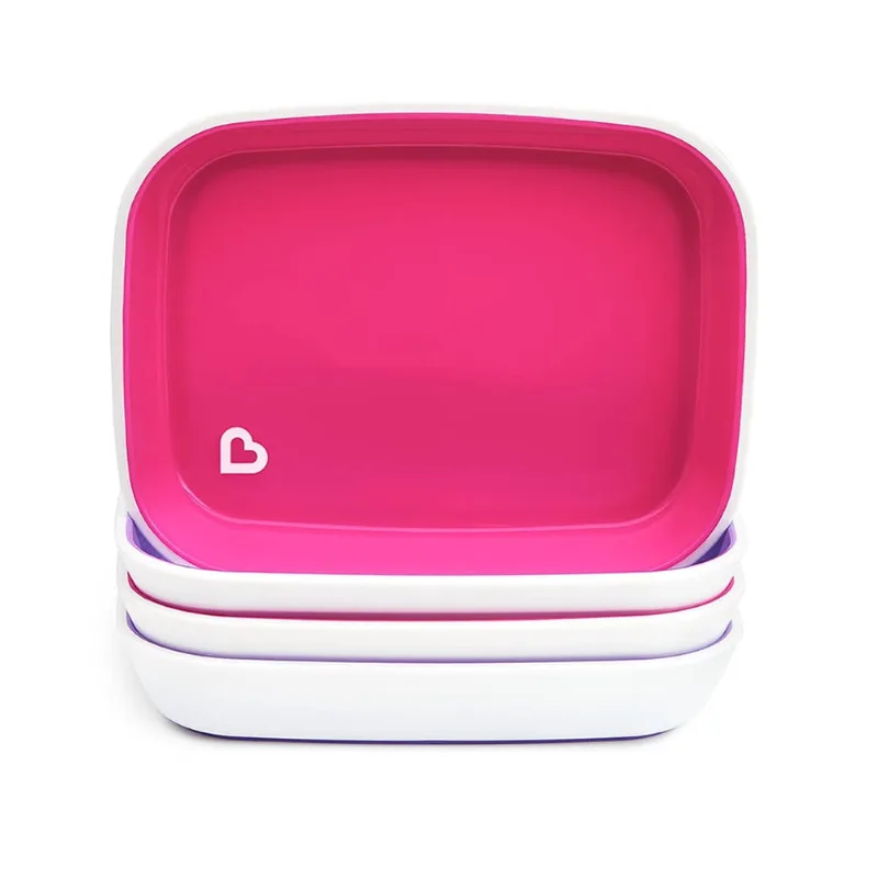 Munchkin Splash 4 Peças De Toddler Plates, Rosa/Roxo