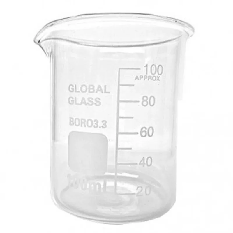 Bequer Forma Baixa 100ml Graduado Vidro Boro 3.3 - Cx/ 12 Un