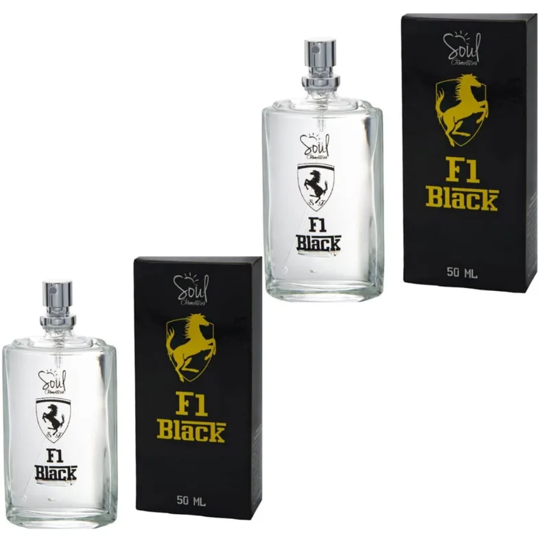 Kit com 2 Deo Colônia F1 Black 50ml - Soul Cosméticos