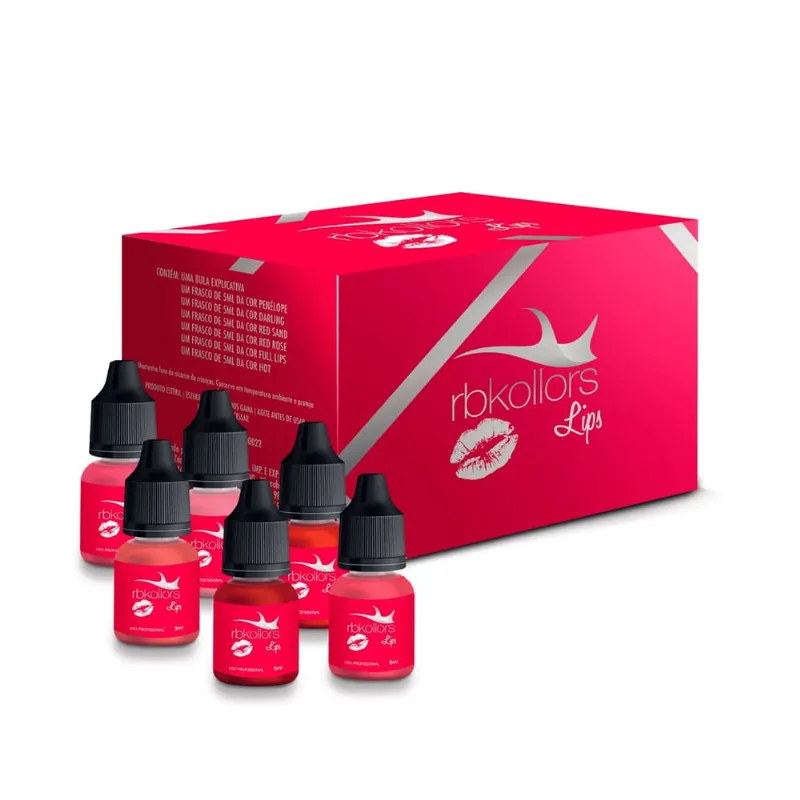 Rb Kollors Kit Lips 6 Pigmentos Orgânicos 5ml Para Lábios