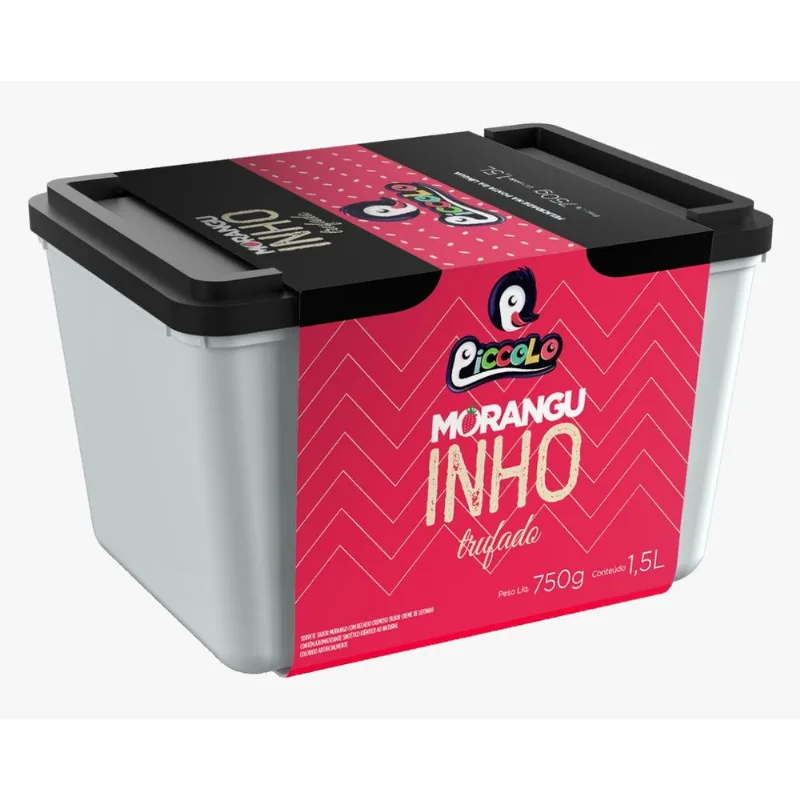 Sorvete de Moranguinho Trufado Piccolo Pote 1,5l