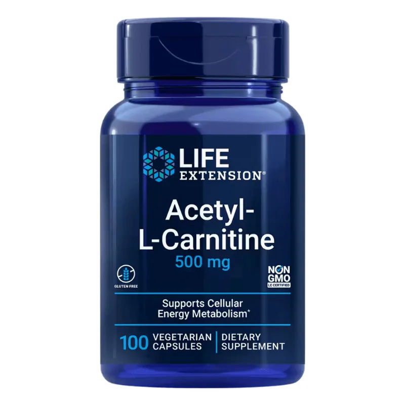 Acetil L-Carnitina 500mg 100 Cápsulas Life Extension