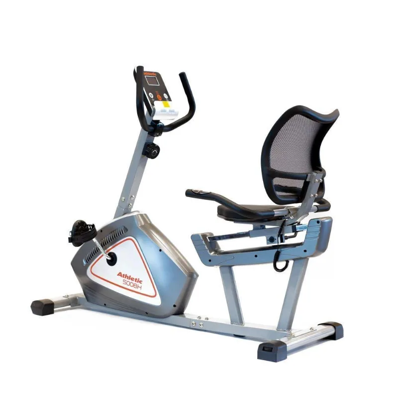 Bicicleta Ergométrica Horizontal Athletic 500Bh Magnética 8 Níveis 110kg Ideal Para Cardio E Reabilitação
