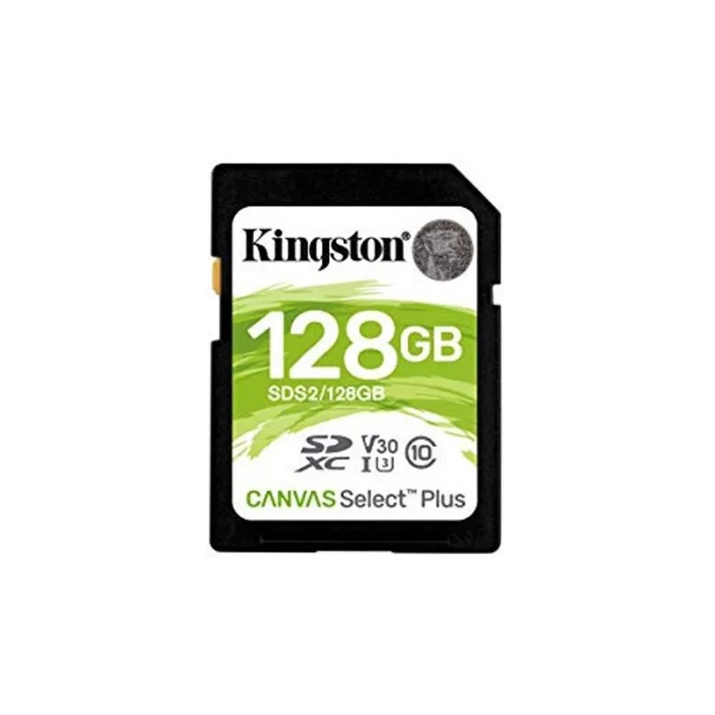 Cartão de memória Kingston 128GB sdxc Canvas Select Plus 100MB/s Read Class 10 uhs-i U1 V30 (SDS2/128GB)