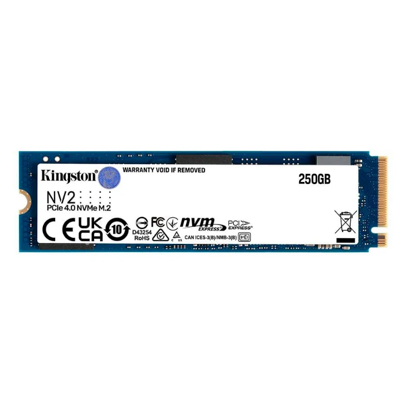 SSD Kingston NV2 250GB NVMe M.2 2280 PCIe 4.0 3000 MB/s e 1300 MB/s - SNV2S/250G 4053