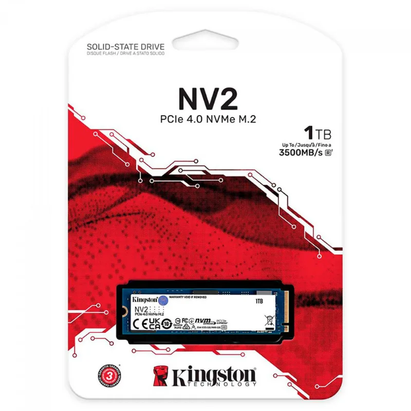 SSD Kingston NV 1TB NVMe M.2 2280 PCIe 4.0 3500 MB/s e 2100 MB/s - SNV2S/1000G 4113