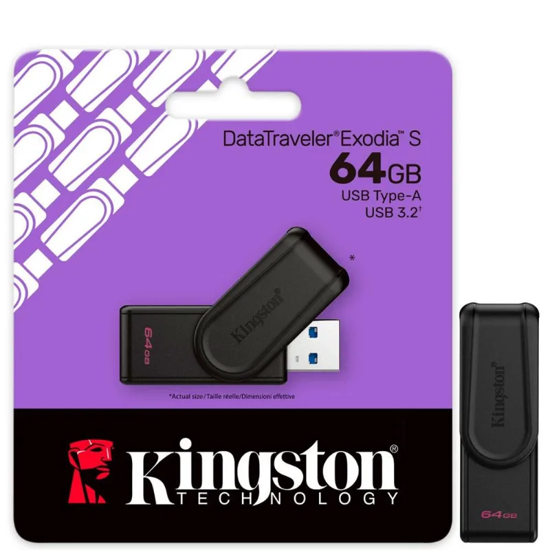 Pendrive Kingston Datatraveler Exodia S, 64gb, Usb 3.2 - Dtxs/64gb