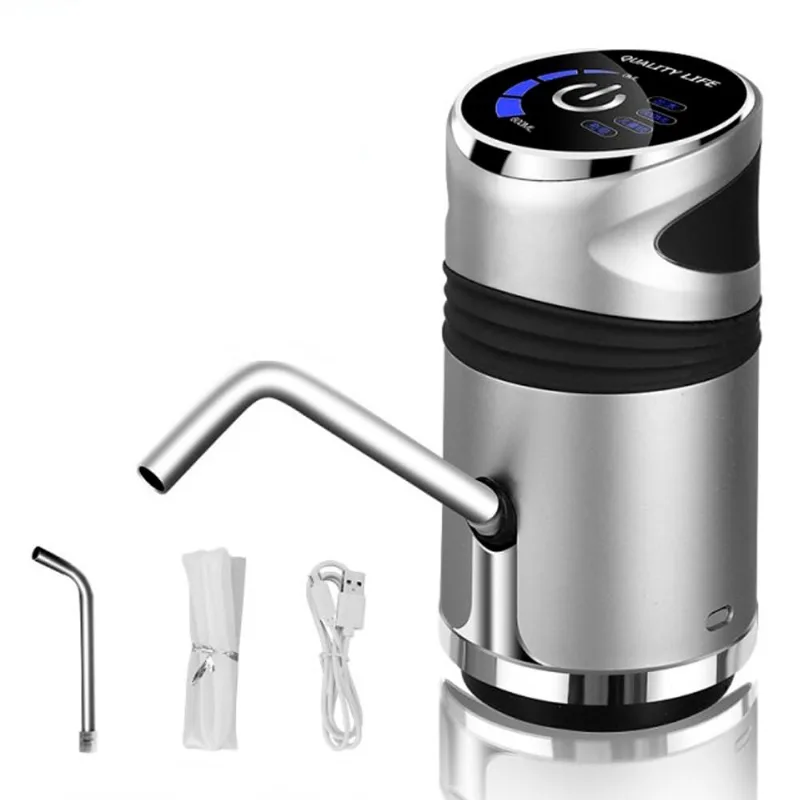 Bomba Elétrica Galão Água Dispenser Touch Recarregável Cinza