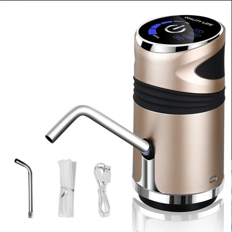 Bomba Elétrica Galão Água Dispenser Touch Recarregável Gold