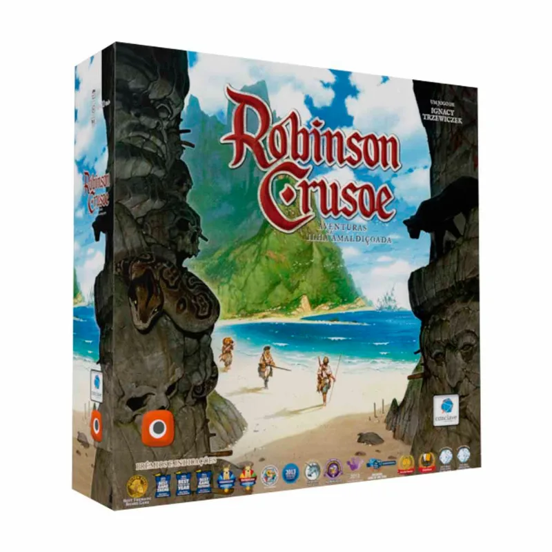Robinson Crusoé Aventuras na Ilha Amaldiçoada 2a Edição Jogo de Tabuleiro Conclave