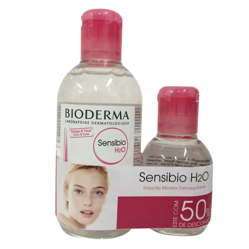 Kit Água Micelar Dermatológica Bioderma Sensibio H2O 250ml 1 Unidade + Água Micelar Dermatológica Bioderma Sensibio H2O 100ml 1 Unidade - Bioderma