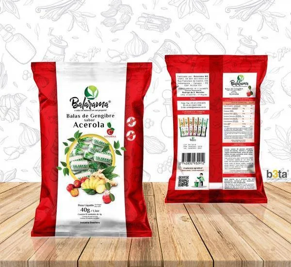 Bala Gengibre Sabores (acerola) - Não Informado