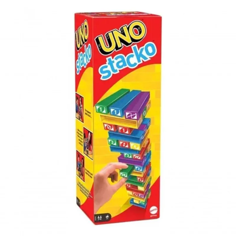 Jogo Uno Stacko 43535 para Familia e Amigos com Torre de Blocos Coloridos Mattel - Mattel