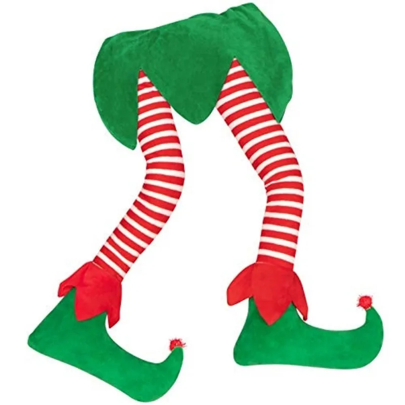 23 Natal Elfo Empilhado Pernas Preso Árvore Topper Decorações -Natal Natal Férias Interior Outdoor Decor Party Ornaments