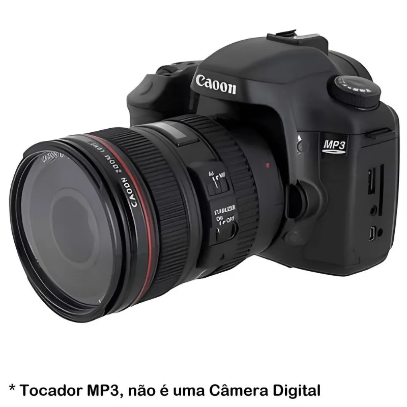 Tocador Mp3 Player Music Station Em Formato Câmera Dslr
