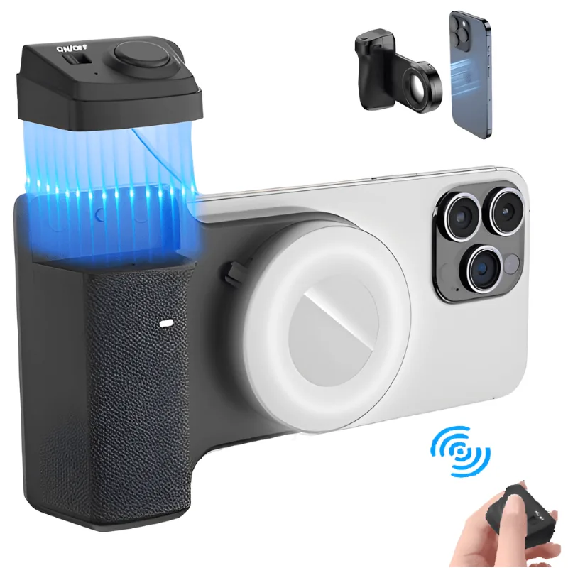 Suporte Grip Magnético Para Smartphone Ph-30c Led Preenchimento E Controle Bluetooth