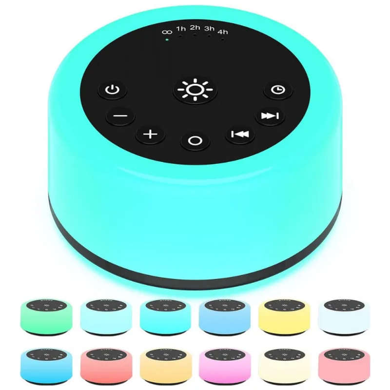 Maquina De Ruido Para Dormir, 30 Sons Com Luz Ambiente Programavel, 110v, Colournoise, Branco