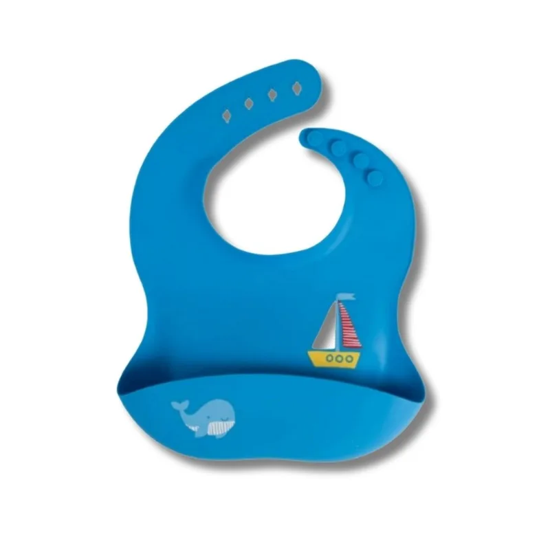 BABADOR DE SILICONE CATA MIGALHAS URSINHO NAVY AZUL - BUP BABY