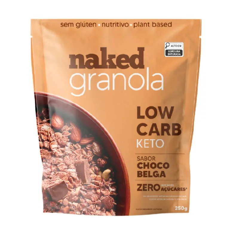 Granola Chocolate Belga Keto Sem Adição de Açúcar Naked 250g