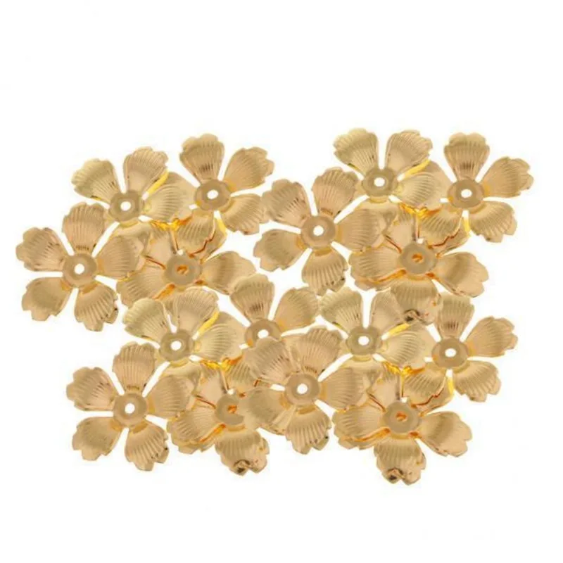 2x30 Pçs Contas Espaçadoras De Filigrana De Metal Dourado