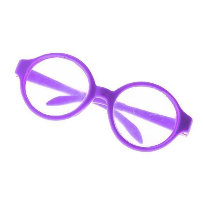 2xpair Of Round Frame Glasses For 18'' American Dolls Purple