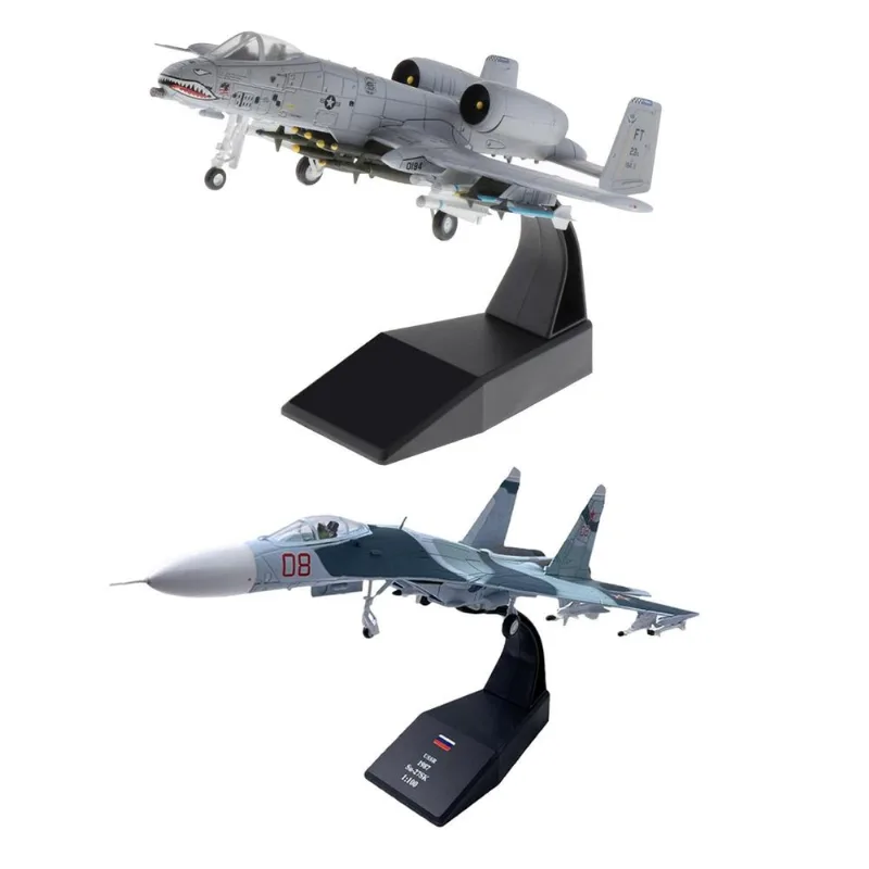 2 Peças 1/100 Flanker Sukhoi Su-27 Com A-10 Attack Alloy Plane