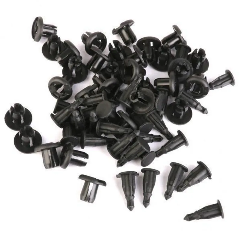 Clipe De Rebite De Nylon Preto Tipo Push 8x30pç Para Gm Honda