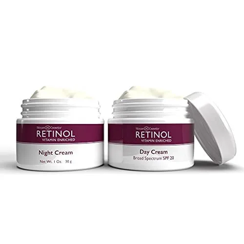 Retinol Anti-Aging, Vitamin Riched Night Cream & Day Cream - Sua dupla de skincare 24 horas que trabalha dia e noite para lhe dar uma pele mais jovem, - Não Disponível