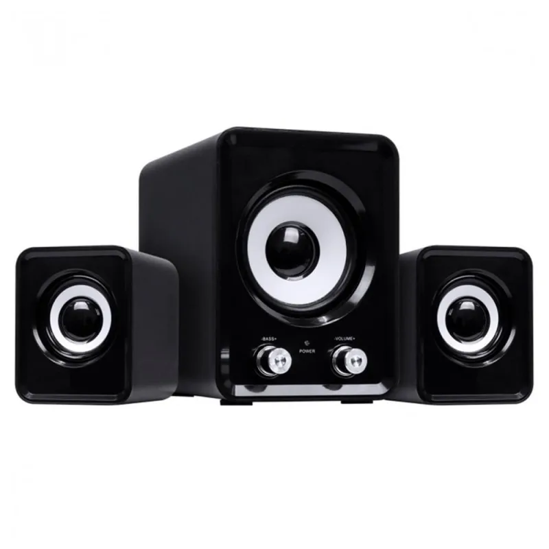 Caixa De Som 2.1 Subwoofer Usb para PC Notebook Preto - LEHMOX