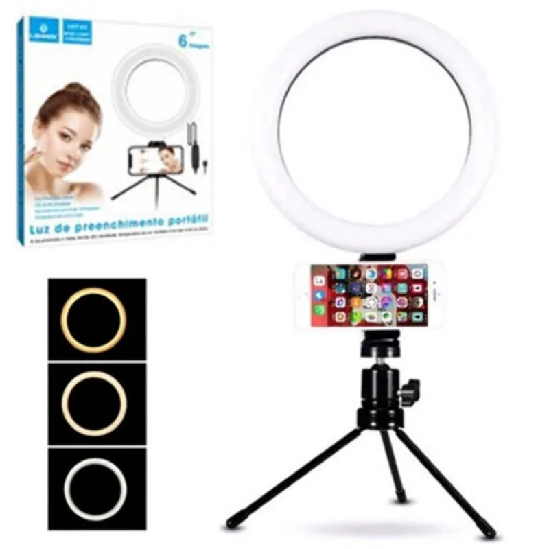 Iluminador ring light 6 polegadas iluminação led