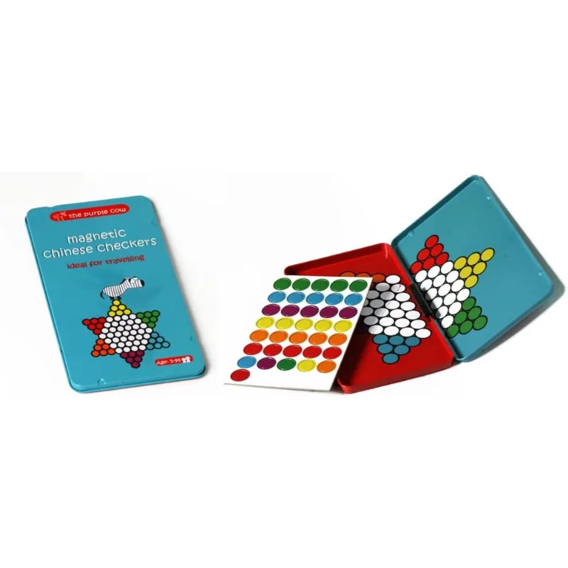O Jogo de Tabuleiro de Vaca Roxa- Magnético, Leve, Travel Size Chinês Checkers para Crianças e Adultos. Jogo Clássico com um Toque Moderno.