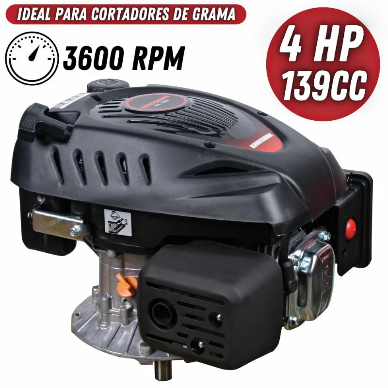 Motor Estacionário Vertical Kawashima GV-400 à Gasolina 4T 4HP 139cc 3600rpm Para Rabeta de Barco