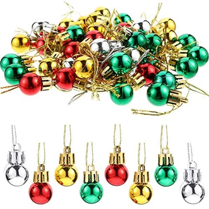96 peças bolas de Natal Enfeites de Árvore de Natal Bolas Requintadas Pendente de Decoração de Bola Colorida para Decoração de Festa de Natal (Vermelho, Ouro, Prata, Verde, 0,79 Polegada)