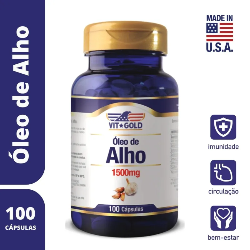 Óleo de Alho 1500mg 100 Cápsulas - Vit Gold