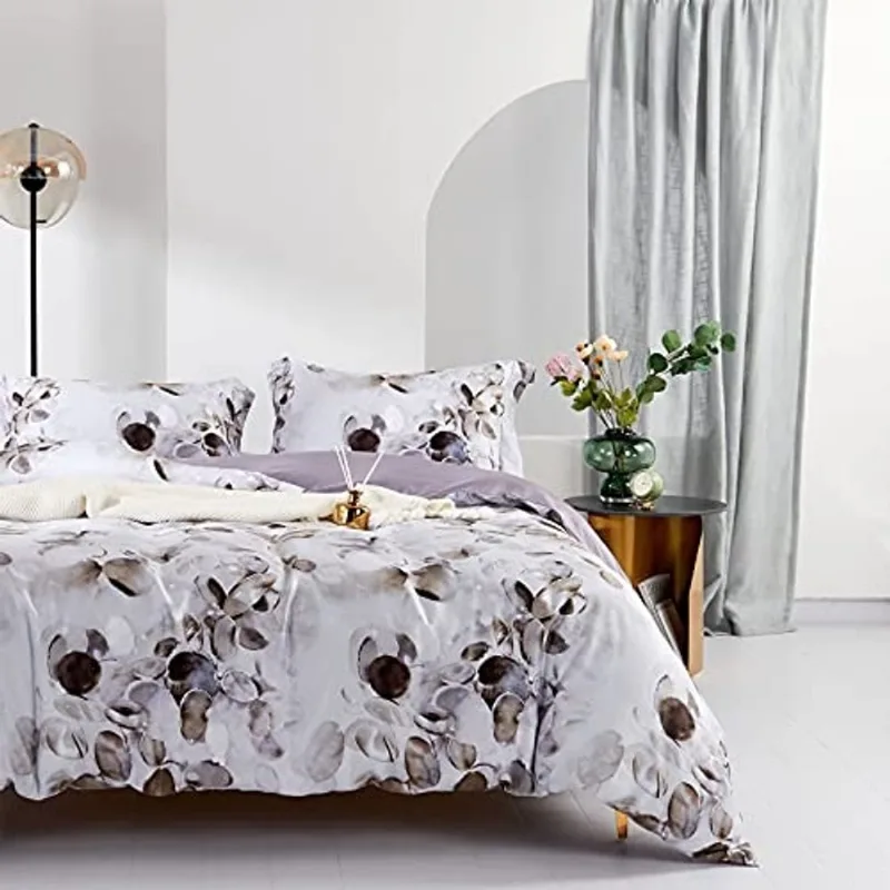 Mildly Duvet Covers Queen Size 500TC- Ultra Soft & Breathable Cobblestone Aquarela Pintura Abstrata Roupa de cama Edredom Cover Sets com fecho de zíper Edredom Cover & 2 Pillow Shams (Sem Edredom)