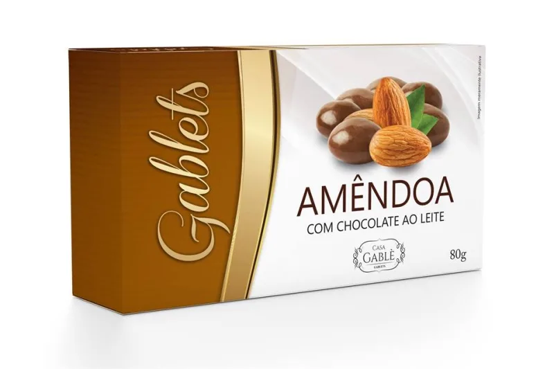 Amêndoas Cobertas Com Chocolate Ao Leite 80g - Gablets - Não Informado