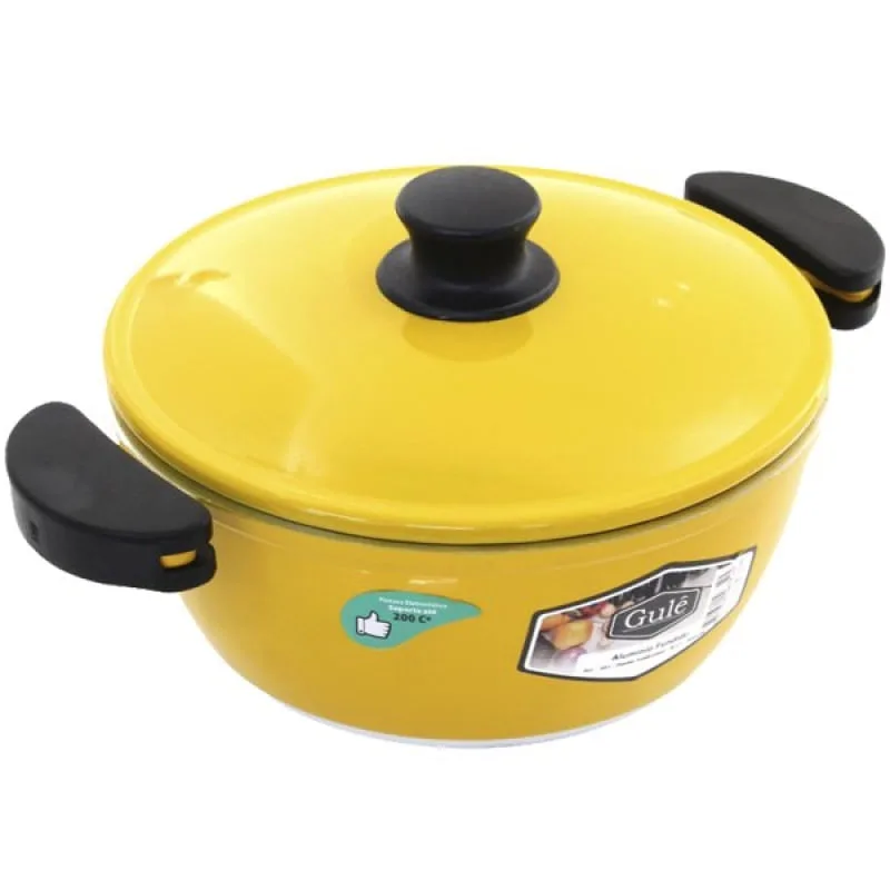 Panela 18cm Amarelo Resistente Gulê Em Alumínio 1,5 Litros - Genérico