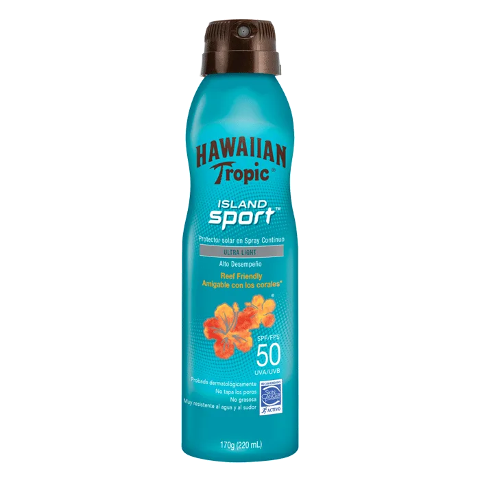 Protetor Solar Corporal Hawaiian Tropic FPS 50 Island Sport 220ml Aerossol - HAWAIIAN TROPIC