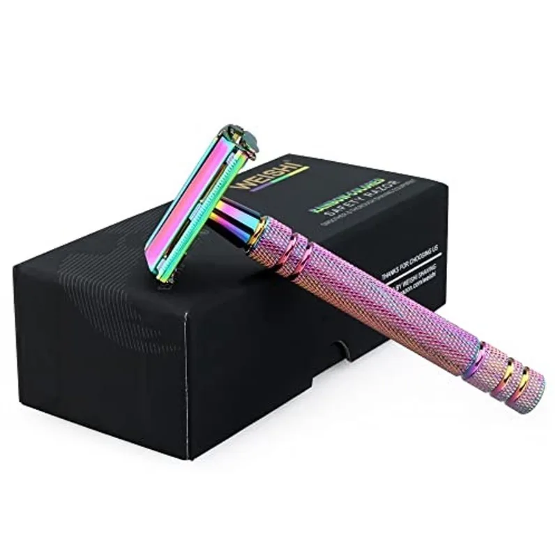 Weishi Safety Razor Butterfly Open Double Edge Elegante Rainbow Color