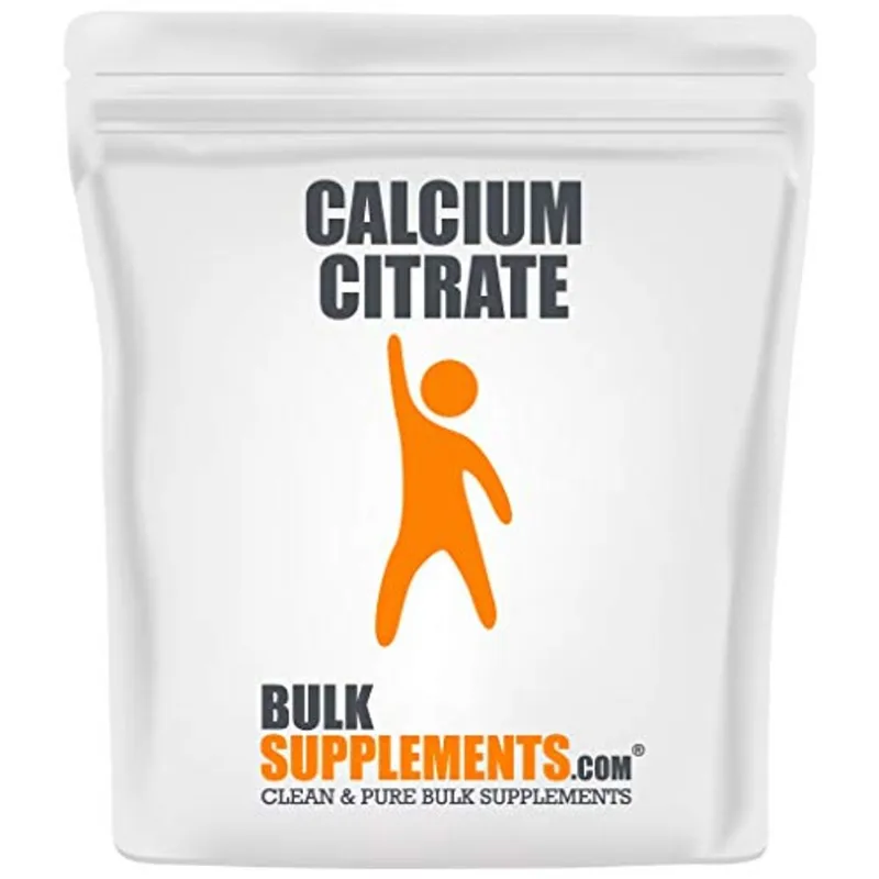 Bulksupplements.com Citrato De Cálcio - Cálcio Vegano - Pó Citrato De Cálcio - Suplemento De Saúde Óssea - Cálcio Para Mulheres - Sup