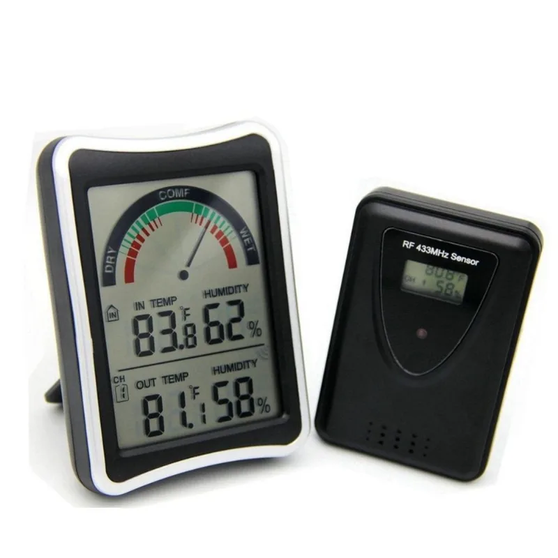ESTACAO METEREOLOGICA LCD COMPLETA TERMOMETRO MEMORIA MAXIMA E MINIMA E UMIDADE COM SENSOR EXTERNO