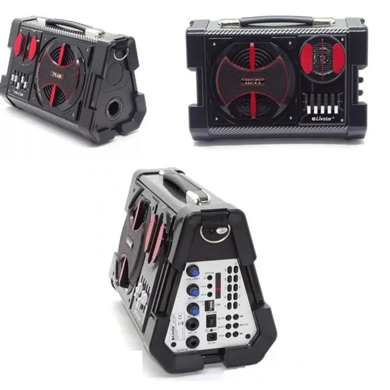 Caixa De Som Amplificada Bluetooth Micro System Amplificador Com Equalizador Para Microfone E Guitarra Com Fm, Mp3, Usb E Sd 50W Livstar