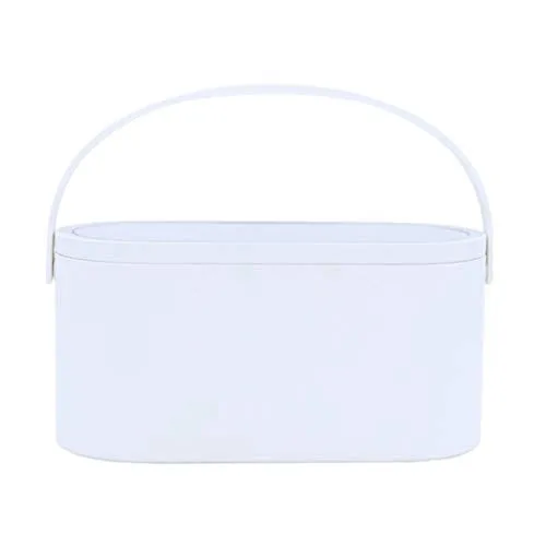 Caixa de maquiagem de viagem com espelho iluminado led, caixa de cosméticos multiuso caso de transporte, branco, tamanho de viagem (instrução incluída - Não Disponível