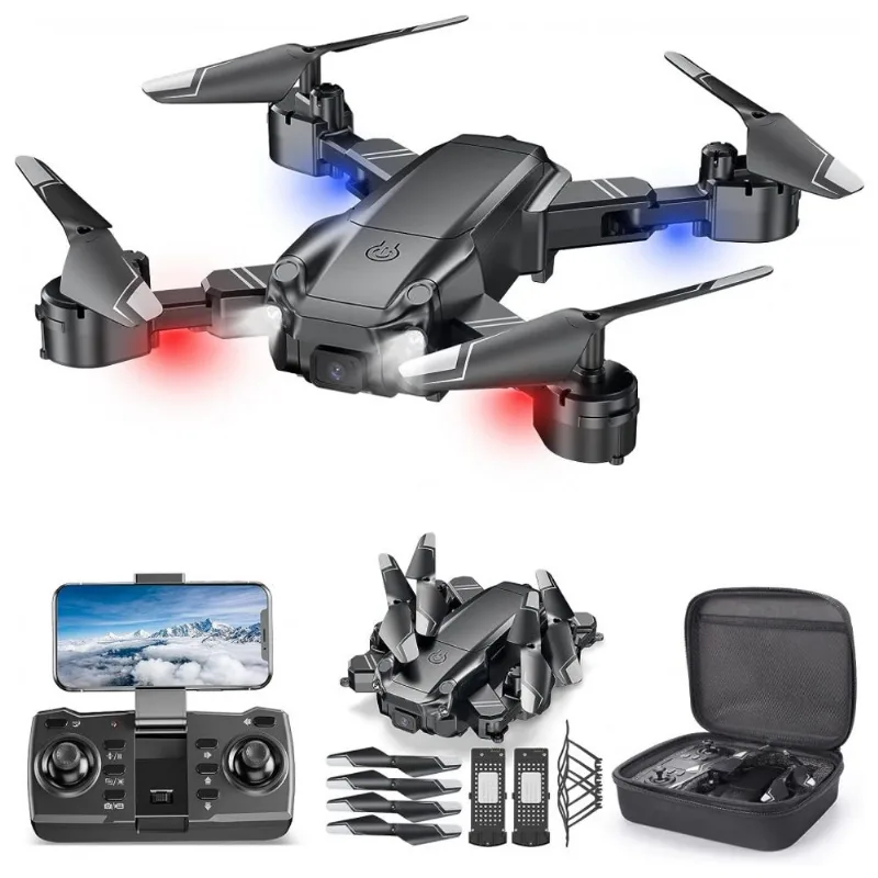 Drone Quadcopter Com Camera 1080p Hd Controle Por Voz E App, 2 Baterias, Maetot, Cinza