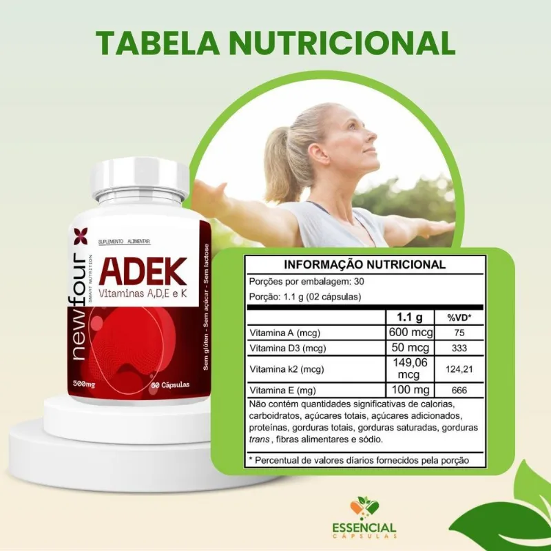 Adek Vitaminas A, D , E , K 60 Cápsulas