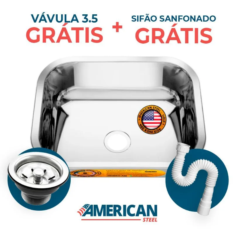 Tanque Inox S/esfregador Monobloco 50x40x20 Inox 304