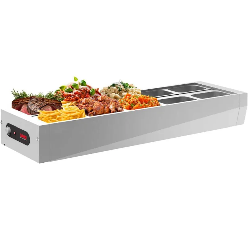 Self Service 10 Cubas Buffet de Mesa Térmico Aquecido 220v com Tampa Saro para Hotéis e Restaurantes