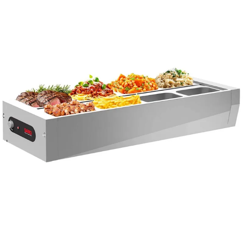 Self Service 8 Cubas Buffet De Mesa Térmico Aquecido Em 220v Com Tampa Saro Buffet Térmico Para Restaurante