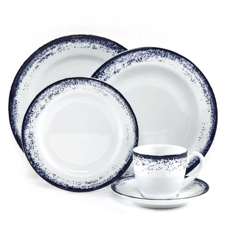 Jogo de Jantar Porcelana Névoa Azul Schmidt 30 Peças - Névoa Azul